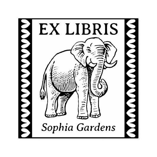 Tampons Encreurs Ex Libris - Elephant Indien - Bordé (Impression)