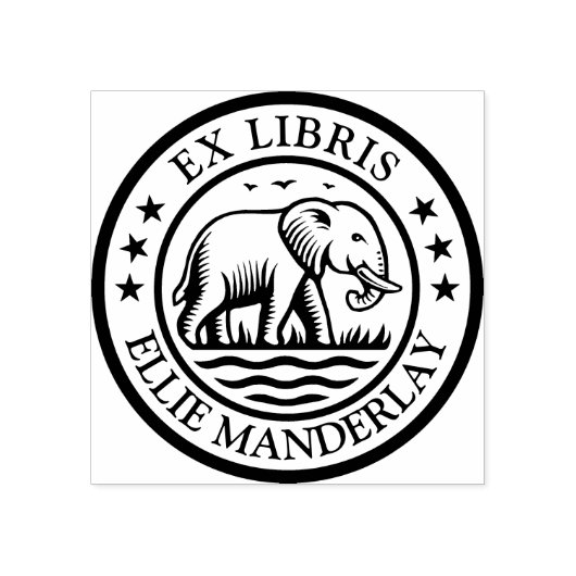 Tampons Encreurs Ex Libris - Eléphant marchant (Impression)