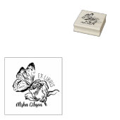 Tampons Encreurs Ex Libris Fleur Papillon Moderne, Livre (Tamponné)
