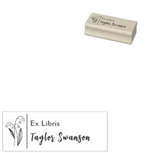Tampons Encreurs Ex Libris fleurs bleuets plante floral moderne