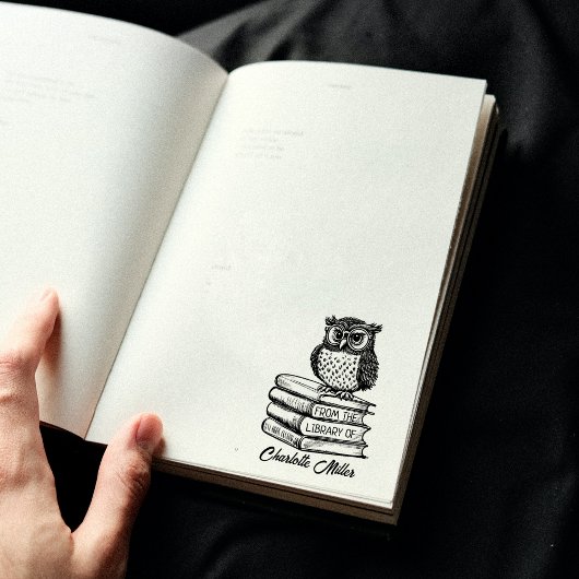 Tampons Encreurs Ex Libris Hibou Personnalisé 