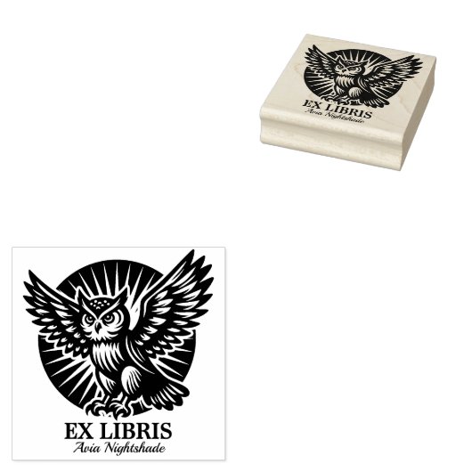 Tampons Encreurs Ex Libris - Librarian Owl (Tamponné)