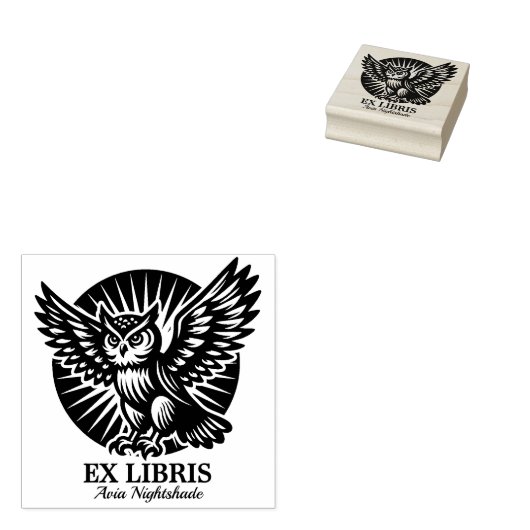 Tampons Encreurs Ex Libris - Librarian Owl (Tamponné)