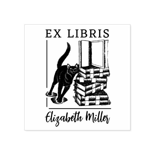 Tampons Encreurs Ex Libris, livre de chats mignon (Impression)