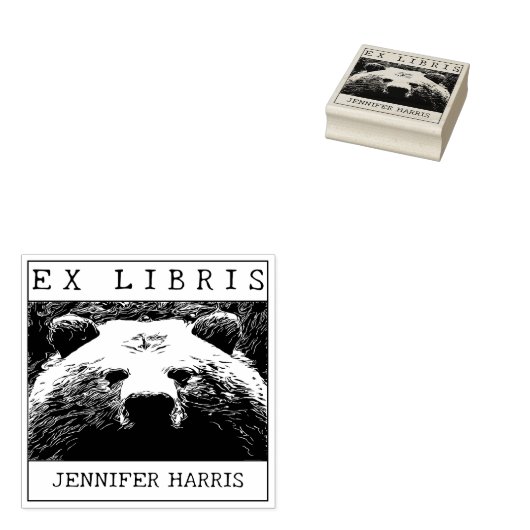 Tampons Encreurs Ex Libris, Livre d'ours sauvage (Tamponné)