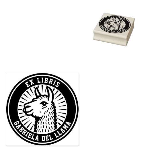 Tampons Encreurs Ex Libris - Llama Champion (Tamponné)