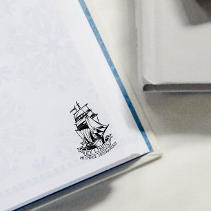 Tampons Encreurs Ex libris moderne bateau nautique bibliothèque liv