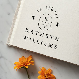 Tampons Encreurs Ex-libris monogramme Fleuron Moderne pour reliure