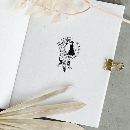 Tampons Encreurs Ex Libris Mystic Chat, Moon Dream Catcher Book
