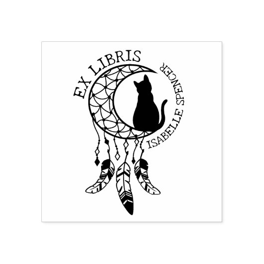 Tampons Encreurs Ex Libris Mystic Chat, Moon Dream Catcher Book (Impression)