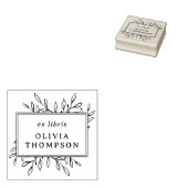 Tampons Encreurs Ex Libris Nom Bibliothèque Feuilles Dessinées à la (Tamponné)