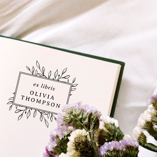 Tampons Encreurs Ex Libris Nom Bibliothèque Feuilles Dessinées à la