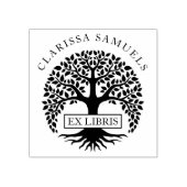 Tampons Encreurs Ex Libris Nom Personnalisé Arbre Rond Élégant (Impression)