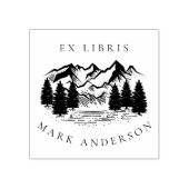 Tampons Encreurs Ex Libris Pays Montagne tracée à la main Nom perso (Impression)