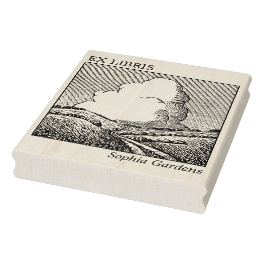 Tampons Encreurs Ex Libris - Paysage imaginaire avec nuage (Tampon)