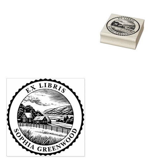 Tampons Encreurs Ex Libris - Paysage rural 04 (Tamponné)