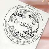 Tampons Encreurs Ex-libris personnalisé Custom Deco avec cercle flo