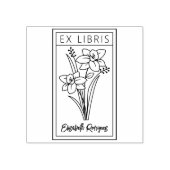 Tampons Encreurs Ex Libris Personnalisé Élégant avec Fleurs (Impression)