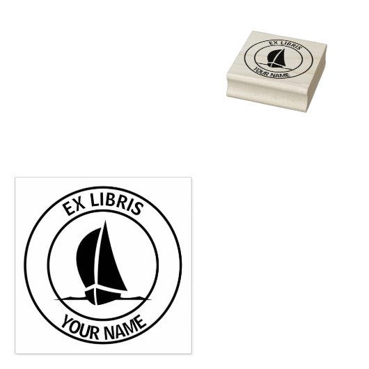 Tampons Encreurs Ex libris plate-forme de voilier (Tamponné)