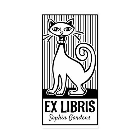 Tampons Encreurs Ex Libris - Retro Cat v2 (Impression)