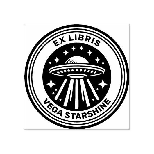 Tampons Encreurs Ex Libris - Soucoupe volante (Impression)