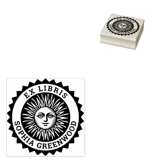 Tampons Encreurs Ex Libris - Sun Face (Tamponné)