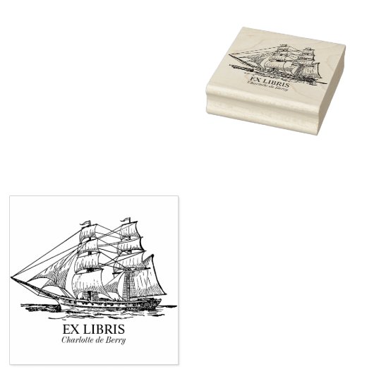 Tampons Encreurs Ex Libris - Voilier (Brig) (Tamponné)