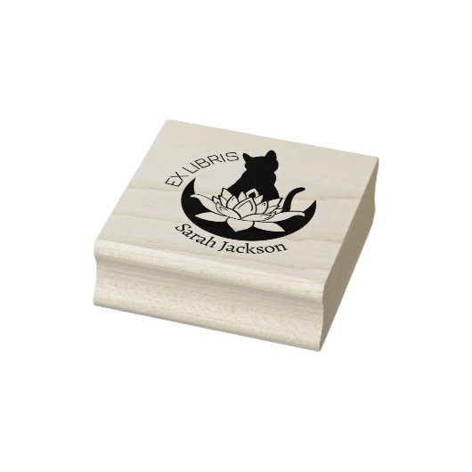 Tampons Encreurs Ex Libris Zen Chat, Lotus Moon Livre (Tampon)