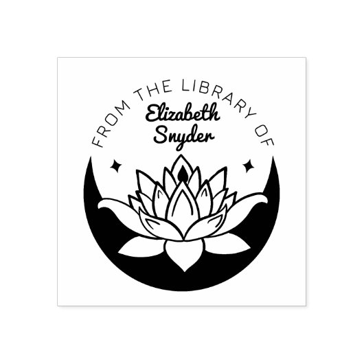 Tampons Encreurs Ex Libris Zen Lotus Moon Livre (Impression)
