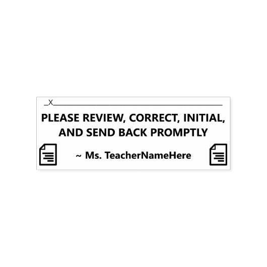 Tampons Encreurs Examen du travail à l'école et nom de l'éducateur  (Impression)