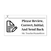 Tampons Encreurs Examen du travail à l'école + Nom de l'enseignant (Impression)