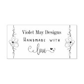 Tampons Encreurs Fabriqué à la main avec l'amour titré bordure flor (Impression)