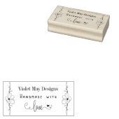 Tampons Encreurs Fabriqué à la main avec l'amour titré bordure flor (Tamponné)