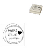 Tampons Encreurs Fabriqué Avec Amour Cercles Personnalisés Timbre e (Tamponné)