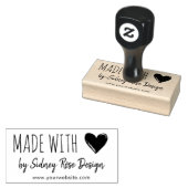 Tampons Encreurs Fabriqué avec amour Doodled Coeur & Nom (Tamponné)