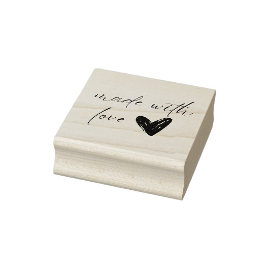 Tampons Encreurs Fabriqué avec amour Script Heart simple (Tampon)