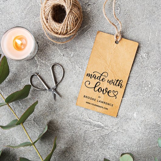 Tampons Encreurs Fabriqué avec l'amour joli script de coeur