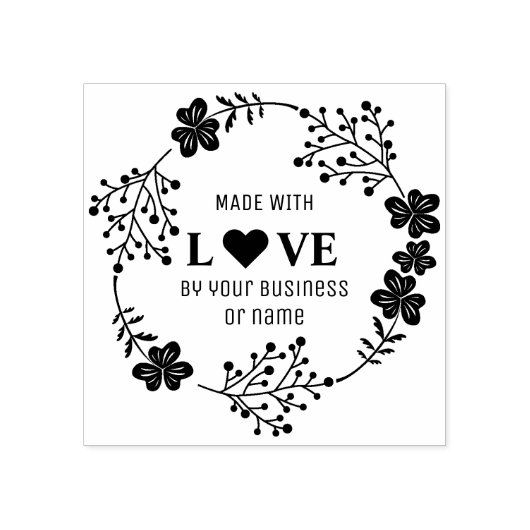 Tampons Encreurs Fabriqué sur mesure avec l'amour Citation Fleurs G (Impression)