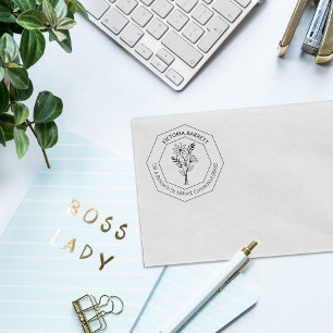 Tampons Encreurs Faiseuse géométrique moderne Nom personnalisé Adre