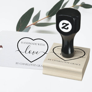 Tampons Encreurs Fait à la main avec amour typographie cardiaque pe