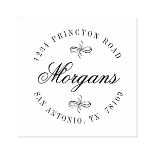 Tampons Encreurs Famille Elegant Swirl Adresse de retour Timbre