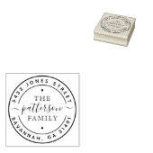 Tampons Encreurs Famille moderne Cursive Ronde Adresse de retour (Tamponné)