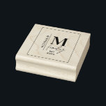 Tampons Encreurs Famille monogramme moderne marine gris élégant<br><div class="desc">Famille monogramme moderne marine gris élégant élégant cadeau familial</div>