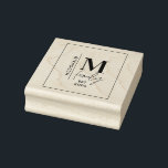 Tampons Encreurs Famille monogramme moderne marine gris élégant<br><div class="desc">Famille monogramme moderne marine gris élégant élégant cadeau familial</div>