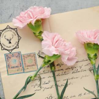 Tampons Encreurs Family Address Stamp With Deer Logo