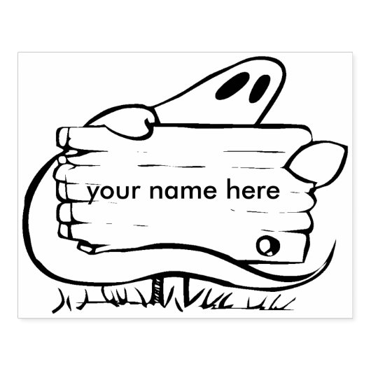 Tampons Encreurs Fantôme avec panneau 2 illustration timbre d'art (Impression)