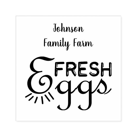 Tampons Encreurs Farm Fresh Eggs Carton Ajouter un nom (Impression)