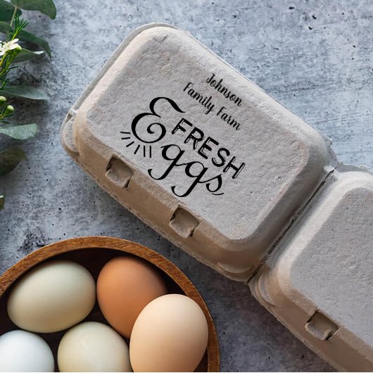 Tampons Encreurs Farm Fresh Eggs Carton Ajouter un nom