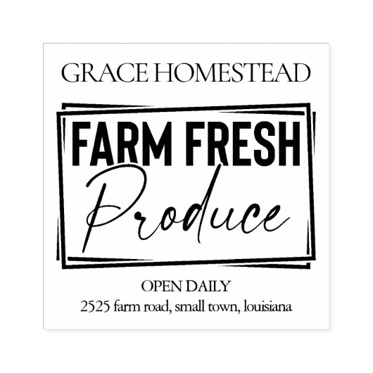 Tampons Encreurs Farm Fresh Produce Farmers Market Ajouter le nom (Impression)