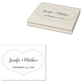 Tampons Encreurs Faux Stitted Boho Heart Mariage personnalisé (Tamponné)